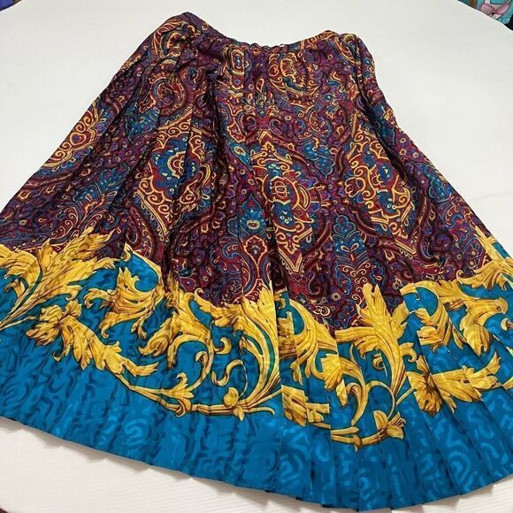 Richard Warren VTG 100% Silk Paisley Skirt Set Size 14 - Picture 12 of 15